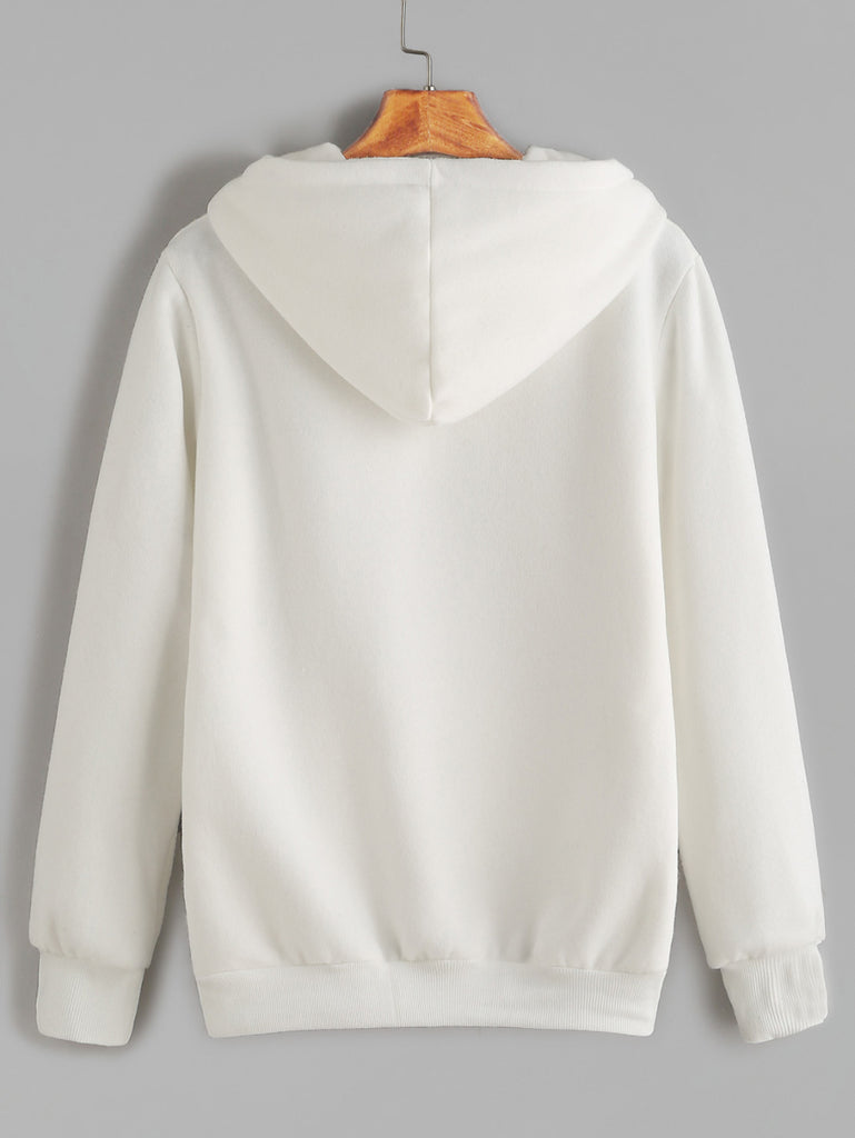 Women's Hoodie Sweatshirt, Printed 'First I Need Coffee'