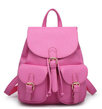 Women's Leather Schoolbag Backpack