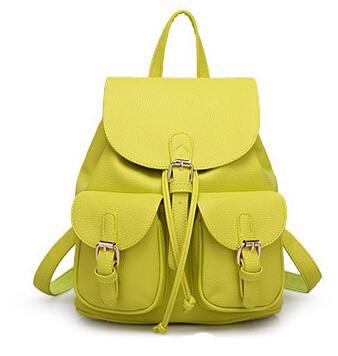 Women's Leather Schoolbag Backpack
