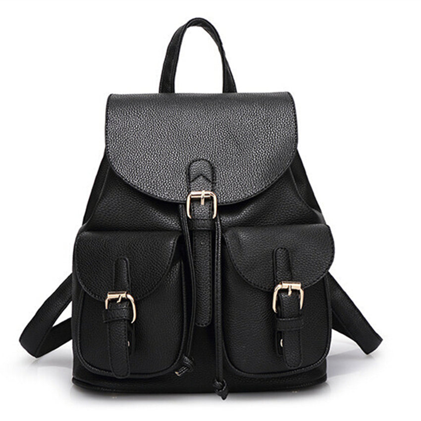 Women's Leather Schoolbag Backpack
