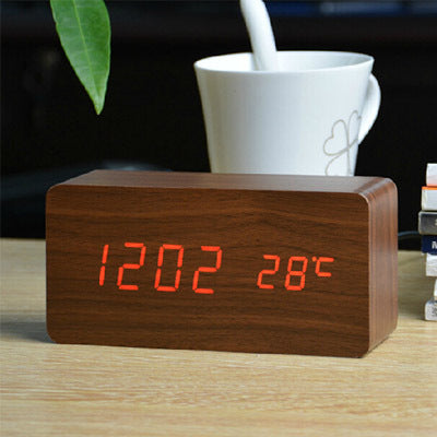 FiBiSonic LED Alarm Clocks, Time & Temperature, Sound Control LED Display