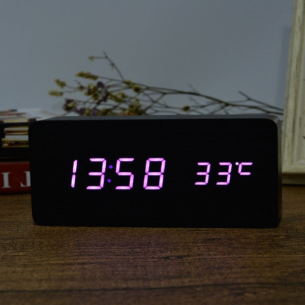 FiBiSonic LED Alarm Clocks, Time & Temperature, Sound Control LED Display