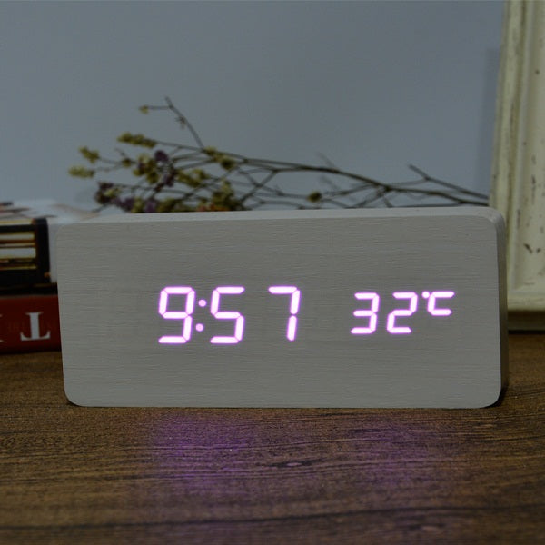 FiBiSonic LED Alarm Clocks, Time & Temperature, Sound Control LED Display