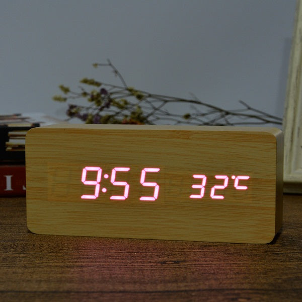 FiBiSonic LED Alarm Clocks, Time & Temperature, Sound Control LED Display