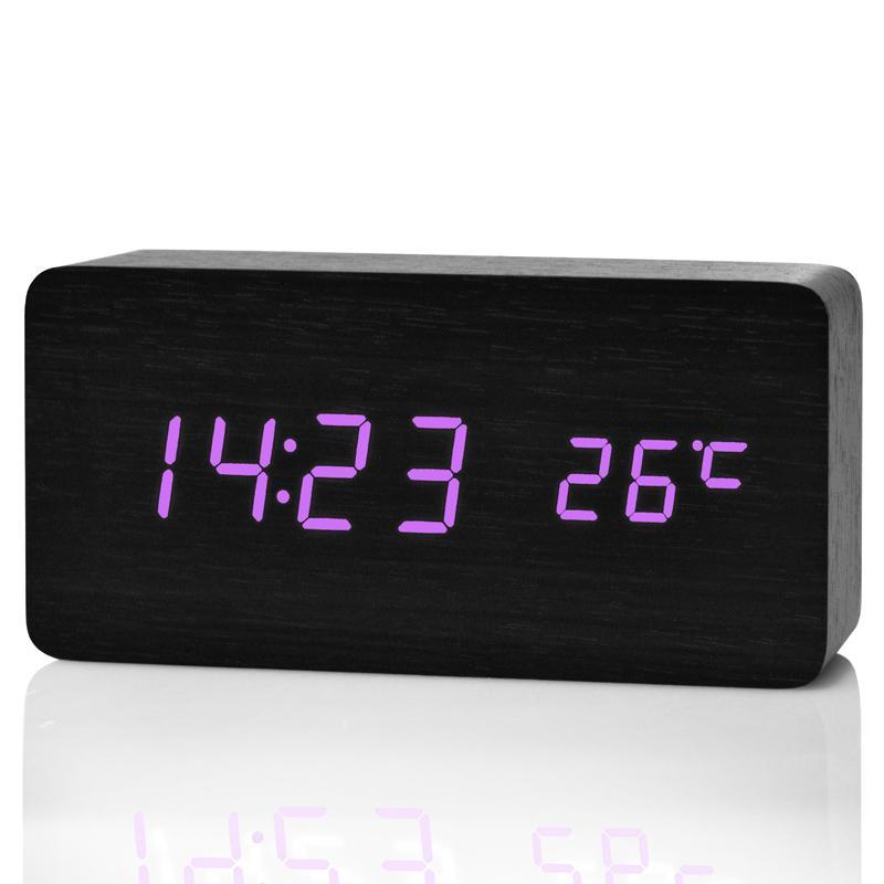 FiBiSonic LED Alarm Clocks, Time & Temperature, Sound Control LED Display