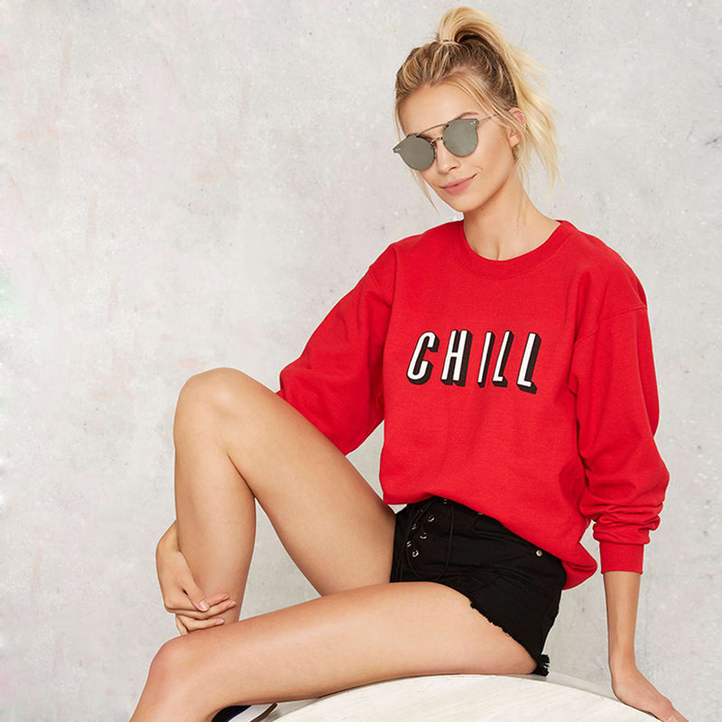 Women's Cool Evenings Long Sleeve Crew Neck Pullover Sweatshirt;