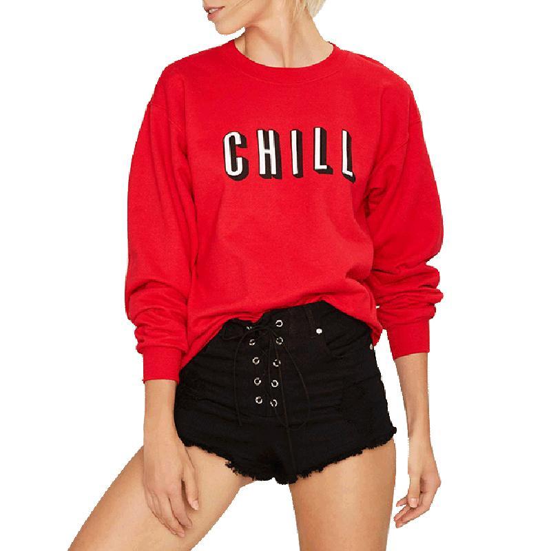 Women's Cool Evenings Long Sleeve Crew Neck Pullover Sweatshirt;