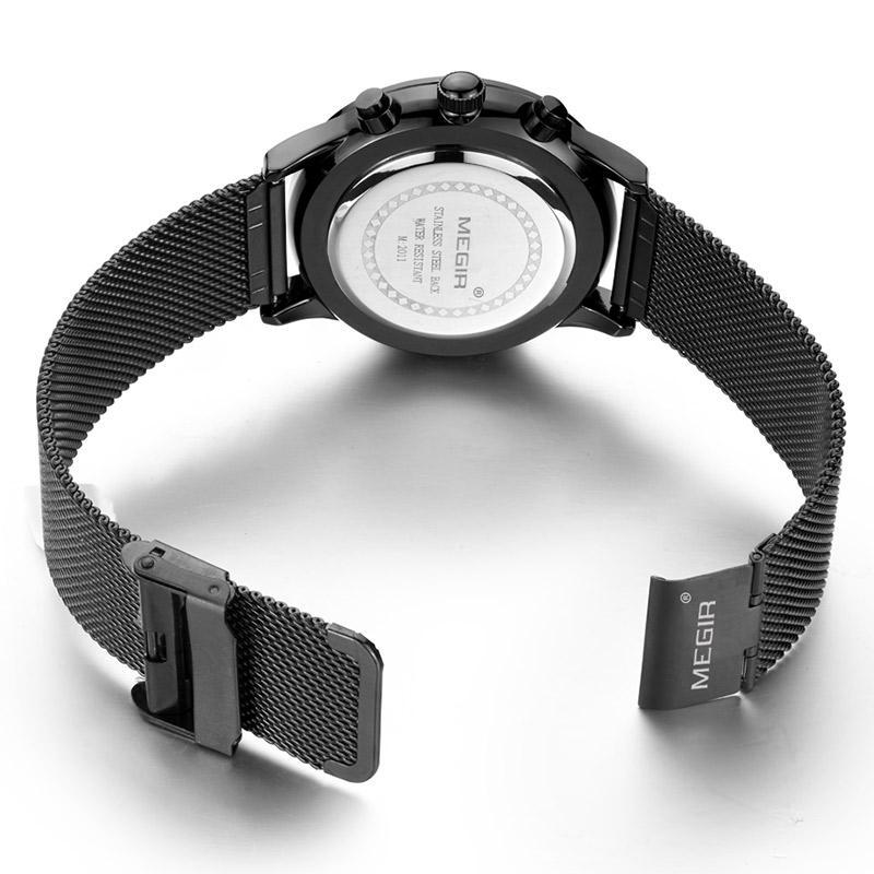Men's Analog Quartz Watch with Calendar Chronograph, Stainless Steel Band, 3ATM
