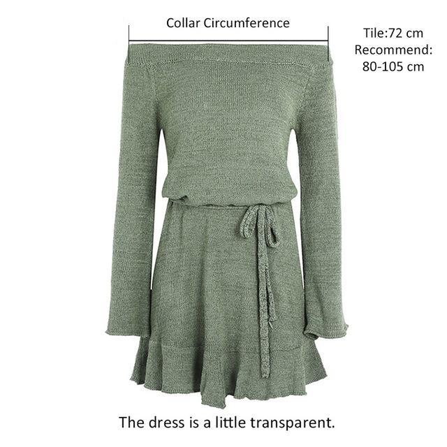 Simplee Sexy Off Shoulder knit Women's Sweater Dresses