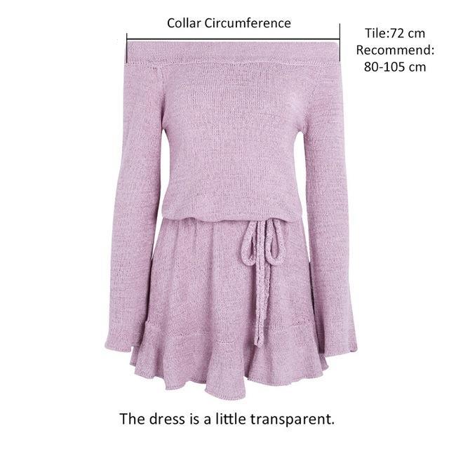 Simplee Sexy Off Shoulder knit Women's Sweater Dresses