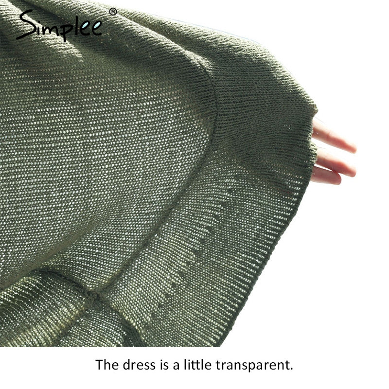 Simplee Sexy Off Shoulder knit Women's Sweater Dresses