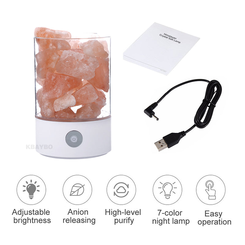Himalayan Crystal Rock Salt AirPurifier Night Light
