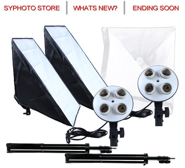 Photo Studio Softbox (2- 50cm x 70cm) Lighting Kit for Video, Product, Portrait, Home Ambiance