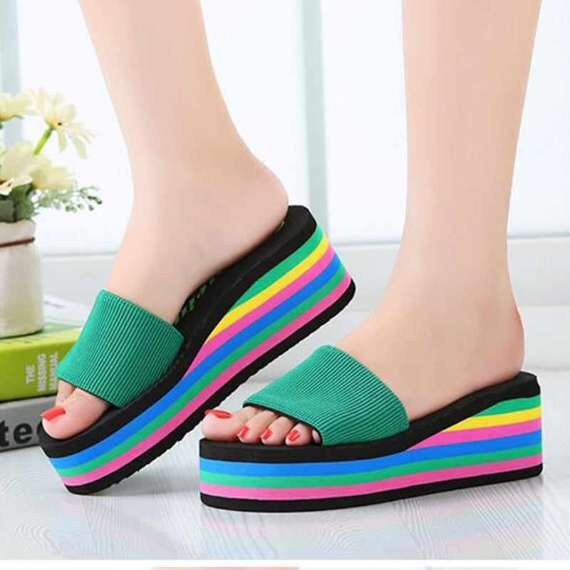 Women's Rainbow Platform Sandals