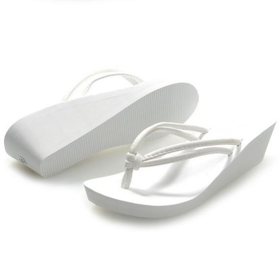 Women's Leather Strap Rubber Sole Platform Sandals