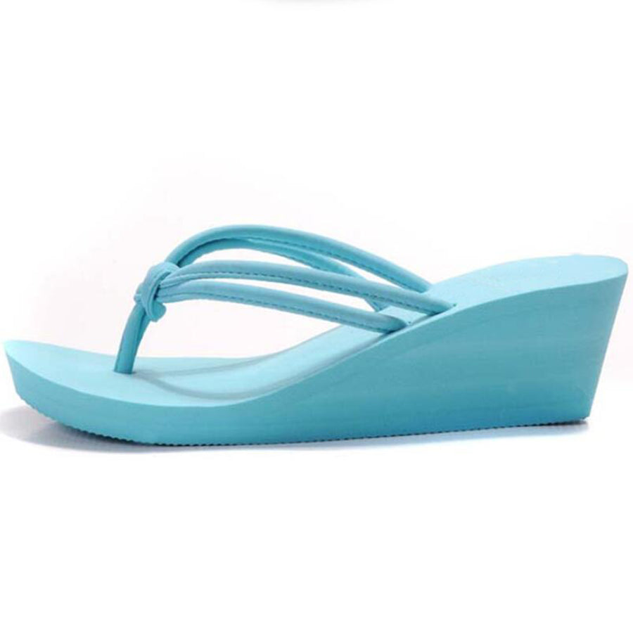 Women's Leather Strap Rubber Sole Platform Sandals