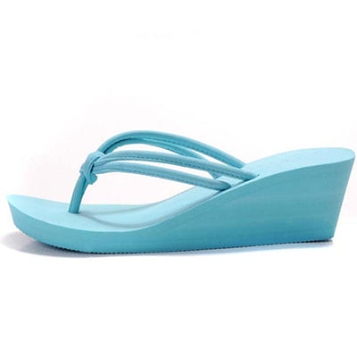 Women's Leather Strap Rubber Sole Platform Sandals