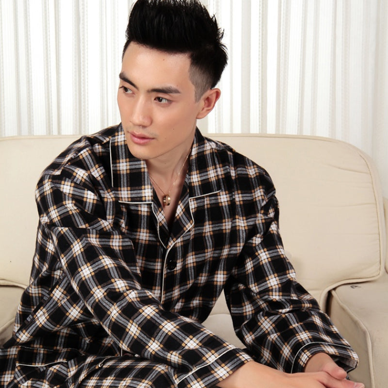 Mens Cotton Plaid Sleepwear