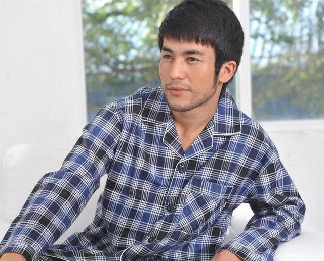 Mens Cotton Plaid Sleepwear