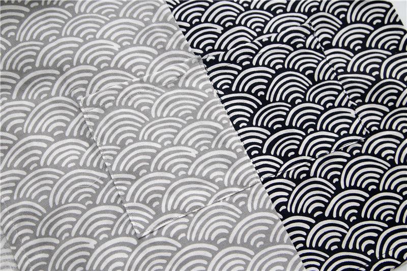 Japanese Wave Pattern Summer Kimono Pajamas Set