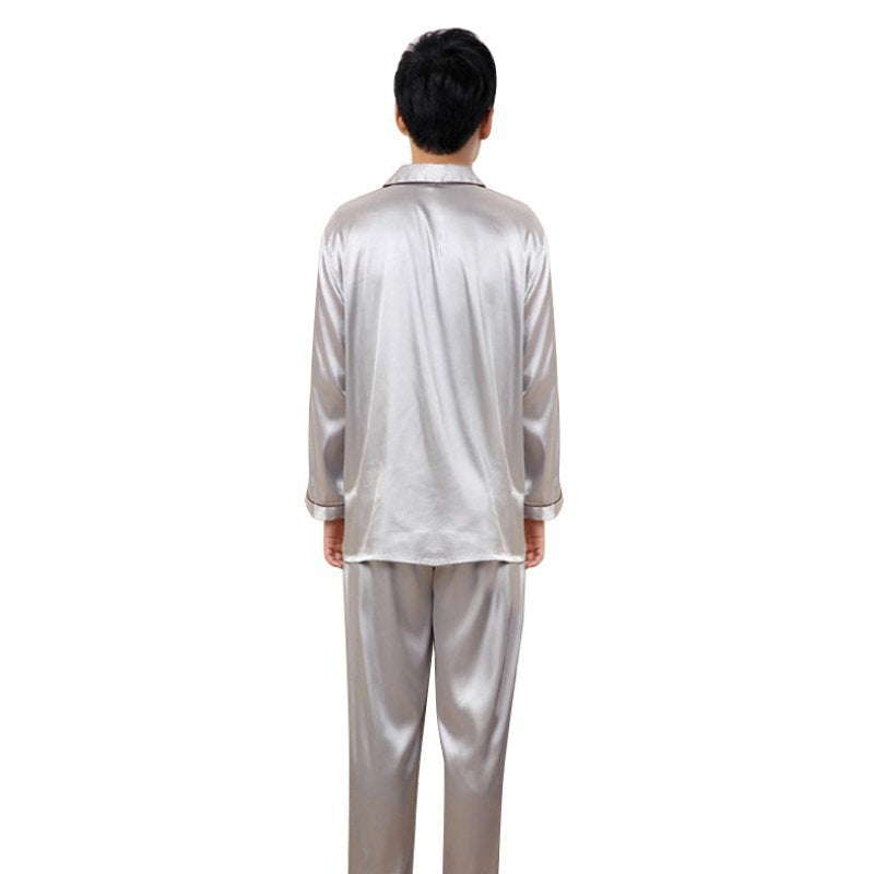 Men Sleepwears Faux Silk Pajamas