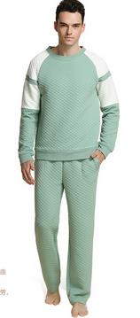 Round Neck Thick Couple Home Sleepwear Soild Pajamas