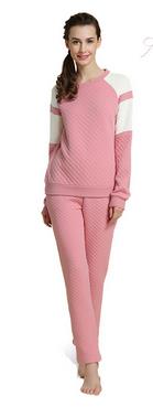 Round Neck Thick Couple Home Sleepwear Soild Pajamas