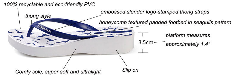 Women's Platform Wedge Seagulls Beach Sandals