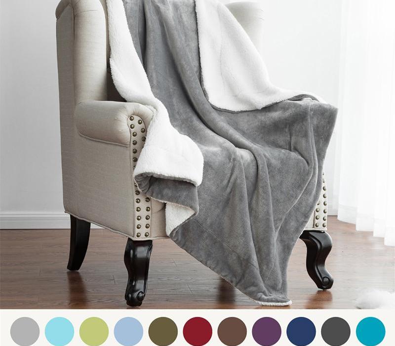 Sherpa Soft Fleece Two Tone Blanket