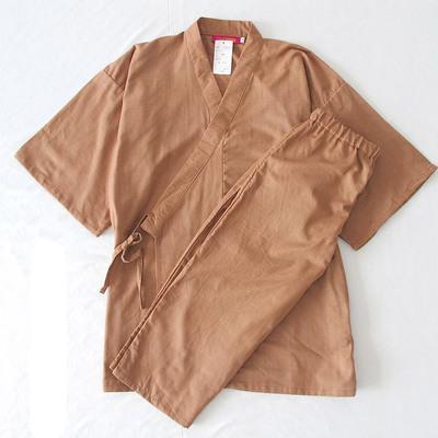 Men's Pajamas Kimono Summer Cotton Short sleeve Calf-Length Pants Pajamas