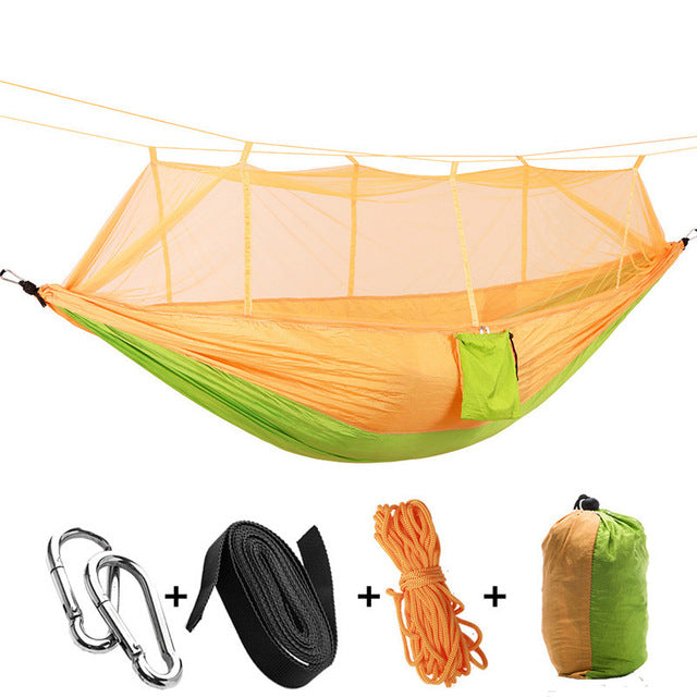 Ultralight 600 lb. Bearing Two Person Hammock with Mosquito Canopy