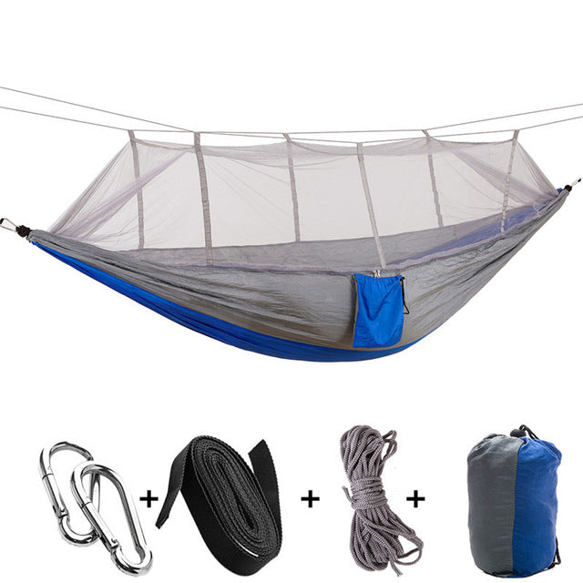 Ultralight 600 lb. Bearing Two Person Hammock with Mosquito Canopy