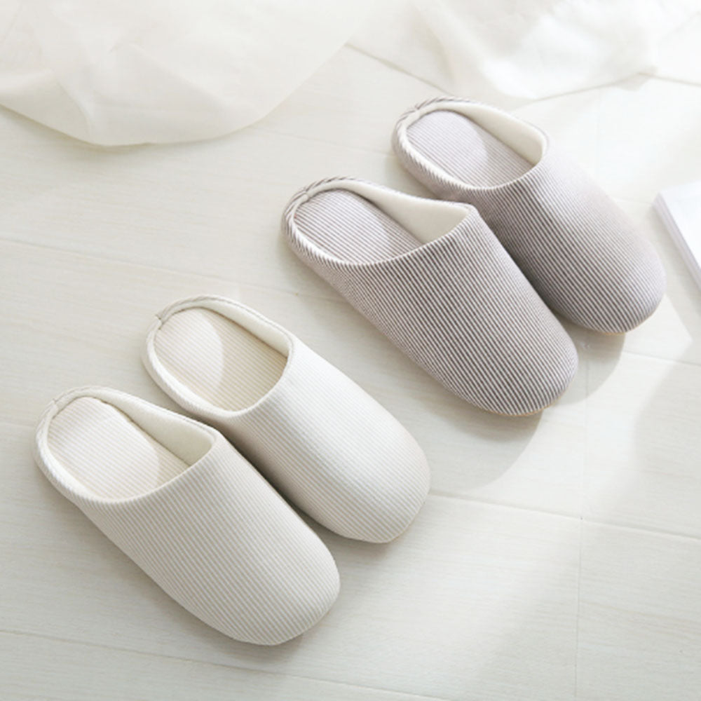 Unisex Cotton Pinstripe Slippers