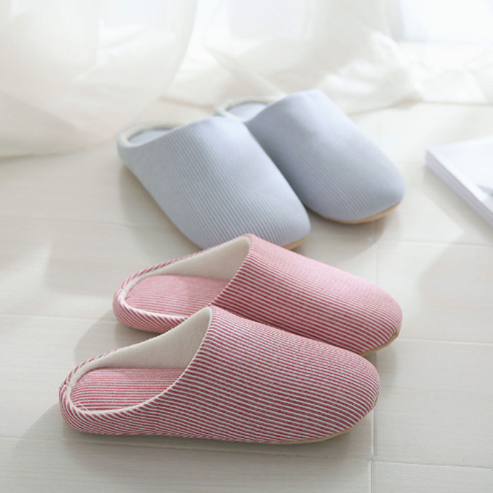 Unisex Cotton Pinstripe Slippers