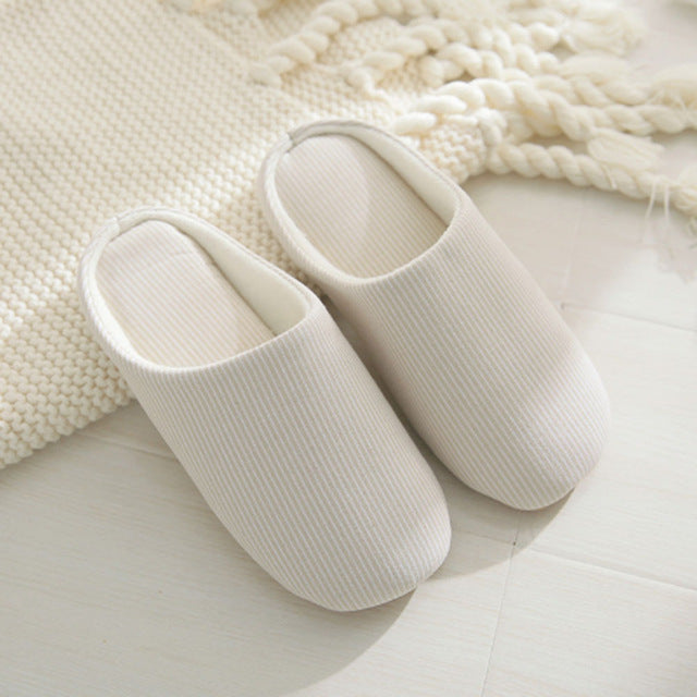Unisex Cotton Pinstripe Slippers