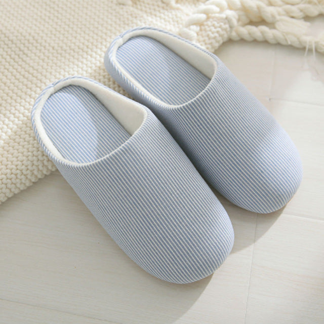 Unisex Cotton Pinstripe Slippers