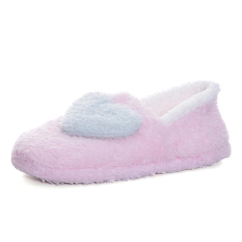 Ladies' Terry Cloth Hearts Plush Fur Booties for Home