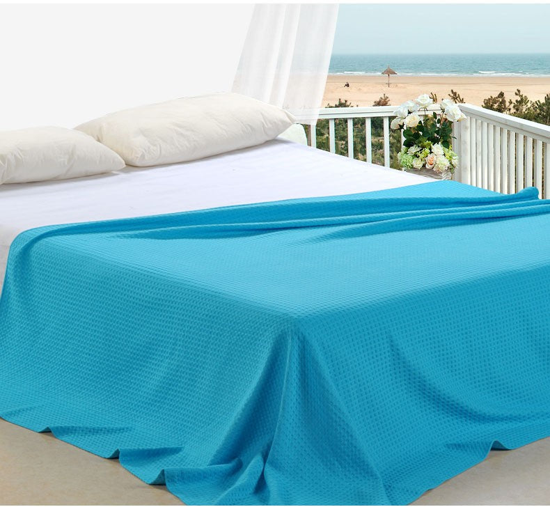 Waffle Pattern Cotton Bed Cover, Sofa Throw 150x200cm