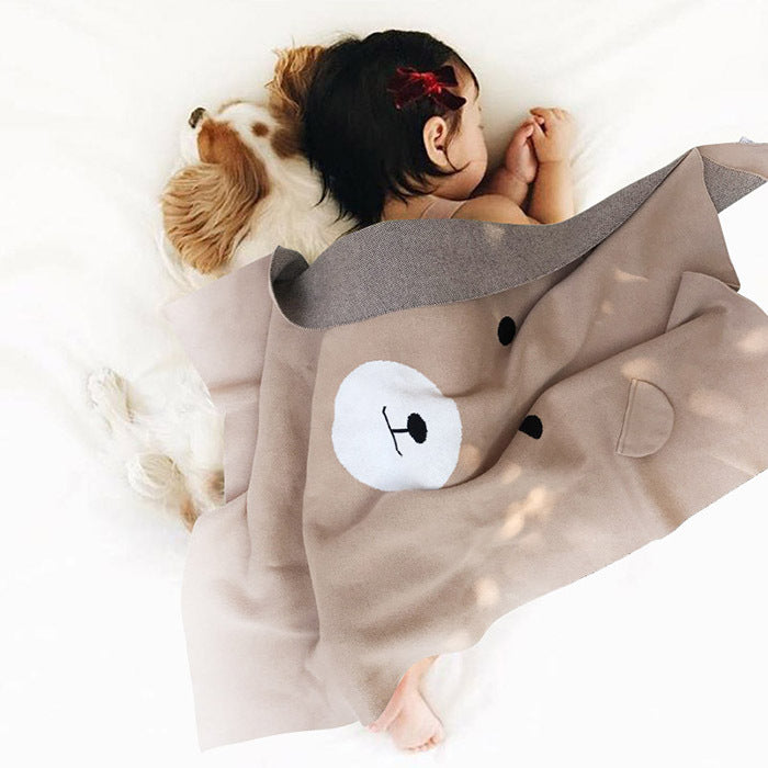 Cloud Cross and Bear Children's Knit Blanket