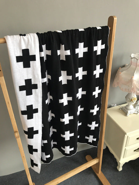 Cloud Cross and Bear Children's Knit Blanket