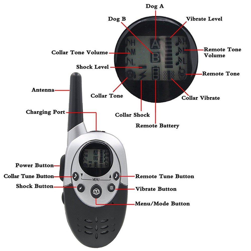 1000M Dog Training Collar, Waterproof, Rechargeable, For One or Two Dogs