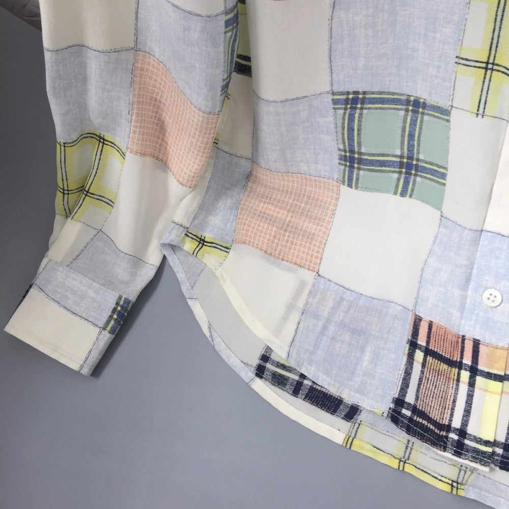 Silk Women Colorful Plaid Print Long Sleeve Shirt