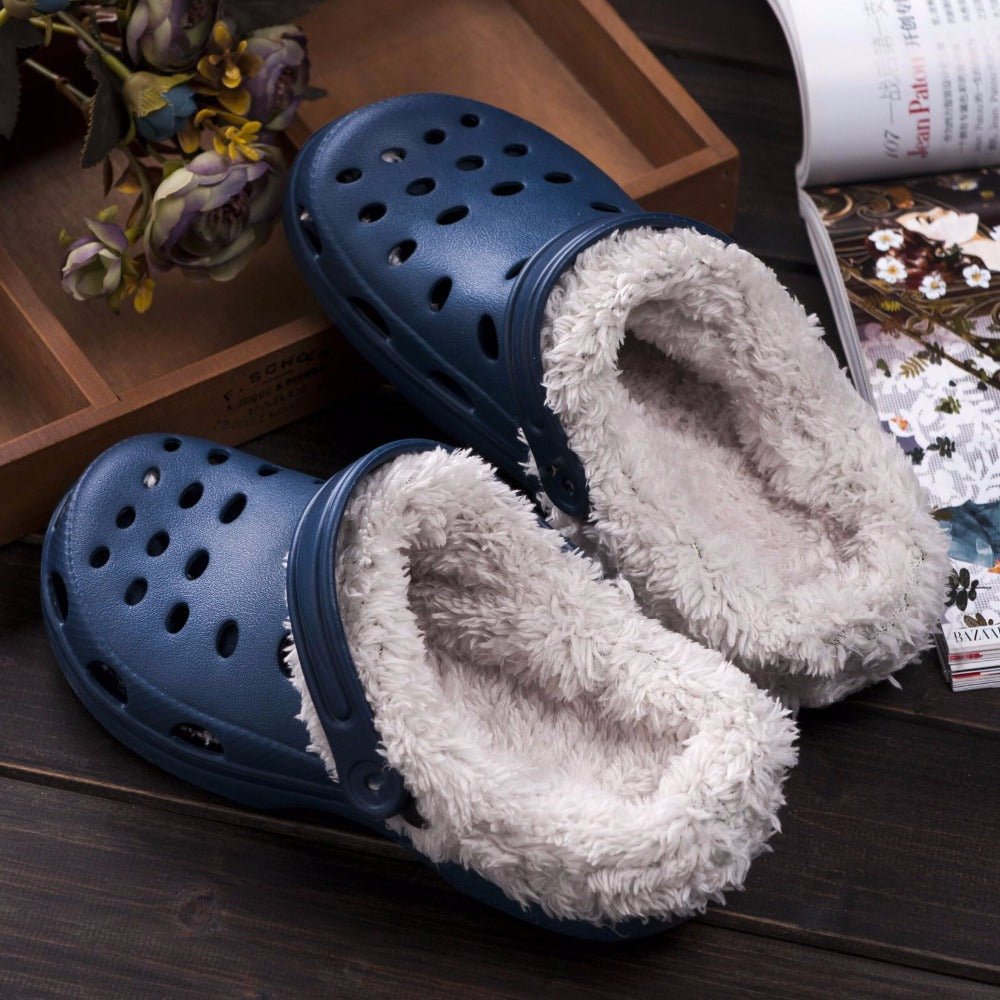 Winter Fur Lined Waterproof Rubber Clogs