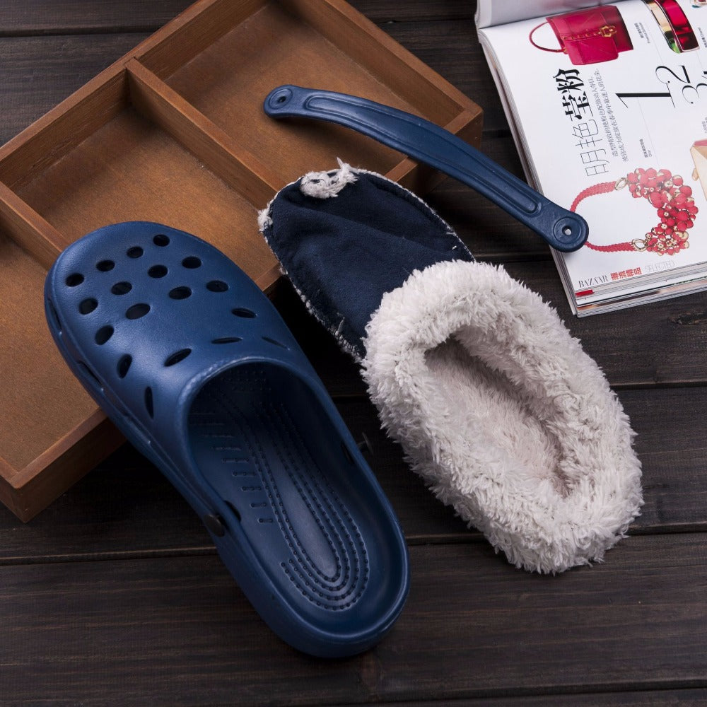 Winter Fur Lined Waterproof Rubber Clogs
