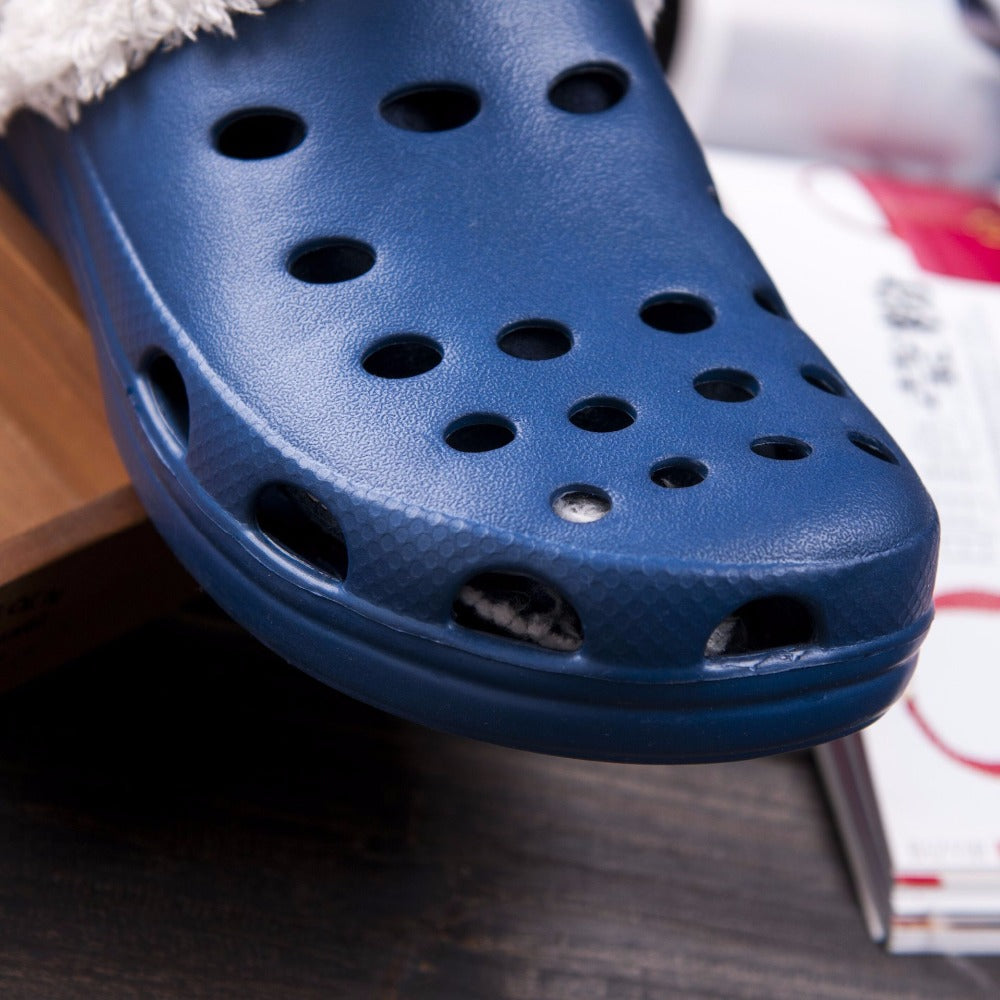 Winter Fur Lined Waterproof Rubber Clogs