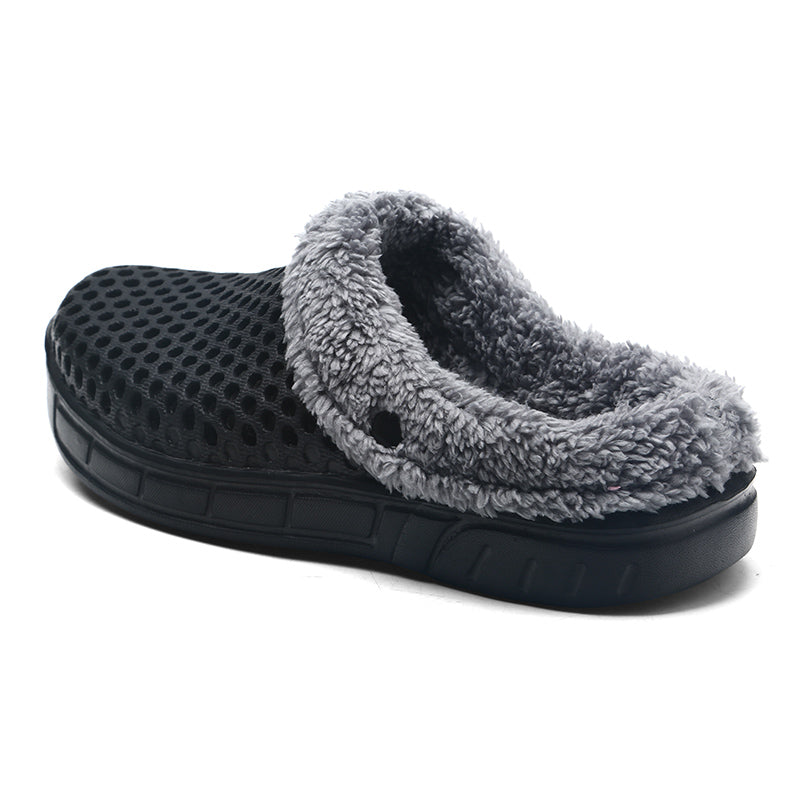 Men's Fur Lined Rubber Clog Slippers