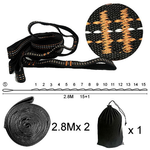 Adjustable Hammock Hanging Straps, Belts, and Hooks