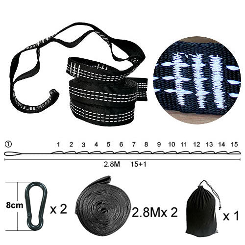 Adjustable Hammock Hanging Straps, Belts, and Hooks