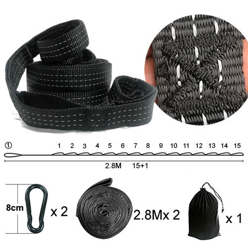 Adjustable Hammock Hanging Straps, Belts, and Hooks