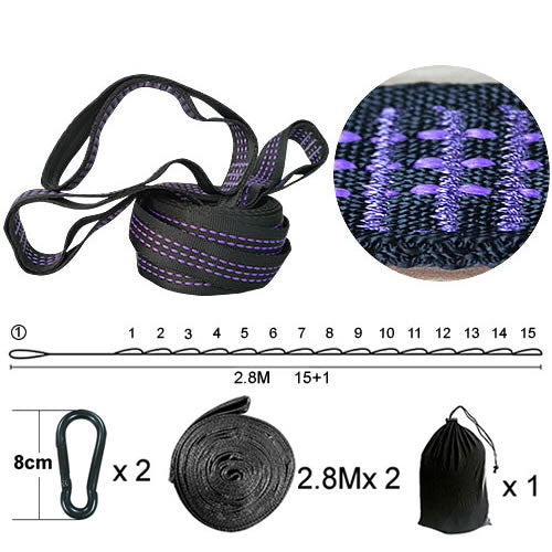 Adjustable Hammock Hanging Straps, Belts, and Hooks